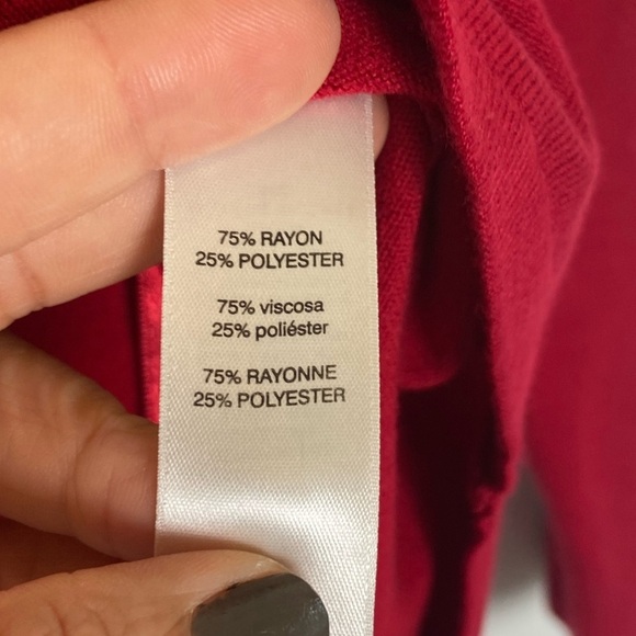 Chico's Sweater Top Size 0 US Small Red Long Sleeve Back Zipper Crewneck - Picture 8 of 8